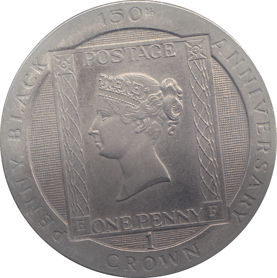 1990 ONE CROWN PENNY BLACK 150TH ANNIVERSARY - WORLD COINS - Cambridgeshire Coins