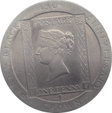 1990 ONE CROWN PENNY BLACK 150TH ANNIVERSARY - WORLD COINS - Cambridgeshire Coins