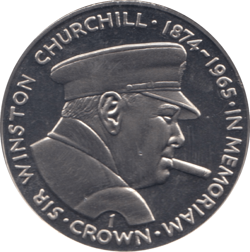 1990 ONE CROWN SIR WINSTON CHURCHILL - WORLD COINS - Cambridgeshire Coins