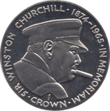 1990 ONE CROWN SIR WINSTON CHURCHILL - WORLD COINS - Cambridgeshire Coins