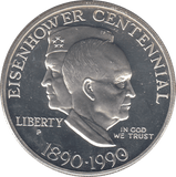 1990 SILVER 1 DOLLAR USA ( PROOF ) - SILVER WORLD COINS - Cambridgeshire Coins