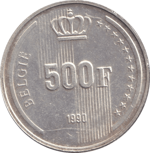 1990 SILVER 500 FRANC BELGIUM - SILVER WORLD COINS - Cambridgeshire Coins