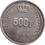 1990 SILVER 500 FRANC BELGIUM - SILVER WORLD COINS - Cambridgeshire Coins