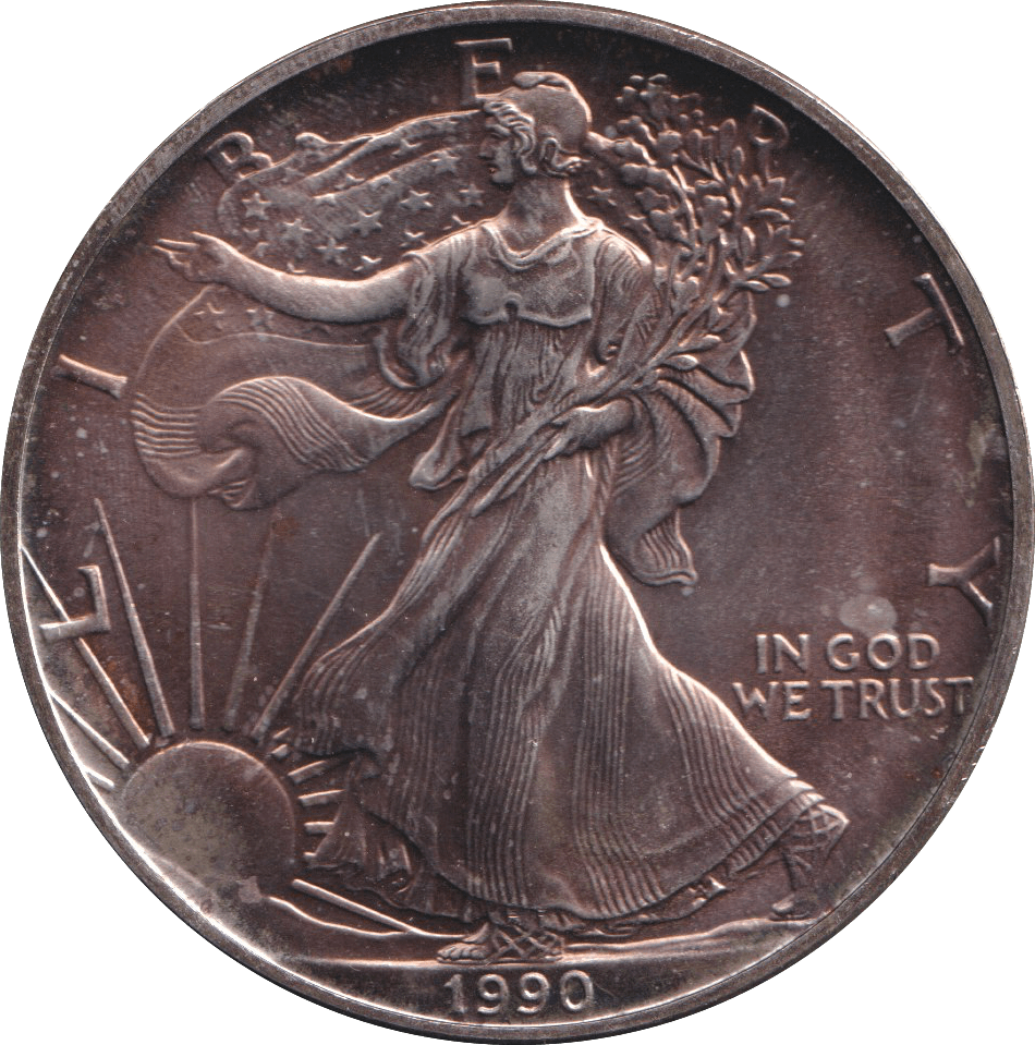 1990 SILVER DOLLAR USA - SILVER WORLD COINS - Cambridgeshire Coins