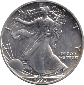 1990 SILVER DOLLAR USA - SILVER WORLD COINS - Cambridgeshire Coins