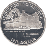 1990 SILVER EISENHOWER CENTENNIAL ONE DOLLAR ( PROOF ) - SILVER WORLD COINS - Cambridgeshire Coins