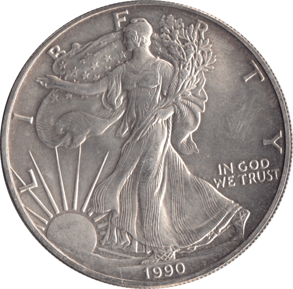 1990 SILVER LIBERTY DOLLAR USA - SILVER WORLD COINS - Cambridgeshire Coins