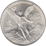 1990 SILVER ONE ONZA MEXICO - SILVER WORLD COINS - Cambridgeshire Coins