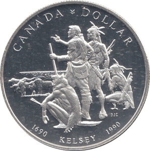 1990 SILVER PROOF CANADIAN DOLLAR - SILVER WORLD COINS - Cambridgeshire Coins