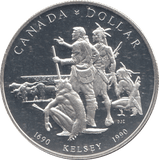 1990 SILVER PROOF CANADIAN DOLLAR - SILVER WORLD COINS - Cambridgeshire Coins