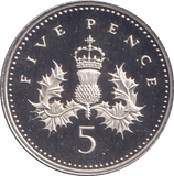 1990 SILVER PROOF FIVE PENCE 5P - 5p PROOF - Cambridgeshire Coins