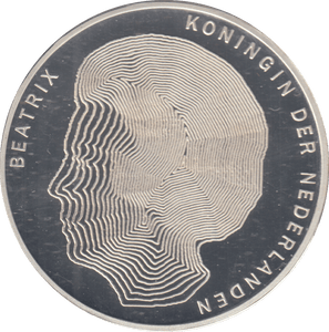 1990 SILVER PROOF NETHERLAND 50 GULDEN - SILVER WORLD COINS - Cambridgeshire Coins