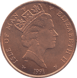 1991 1 PENCE ELLAN VANNIN ( BU ) - WORLD COINS - Cambridgeshire Coins