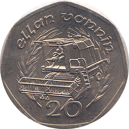 1991 20 PENCE ELLAN VANNIN ( BU ) - WORLD COINS - Cambridgeshire Coins