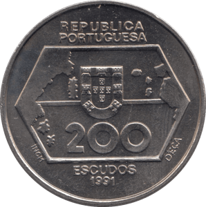 1991 200 ESCUDOS PORTUGAL - WORLD COINS - Cambridgeshire Coins