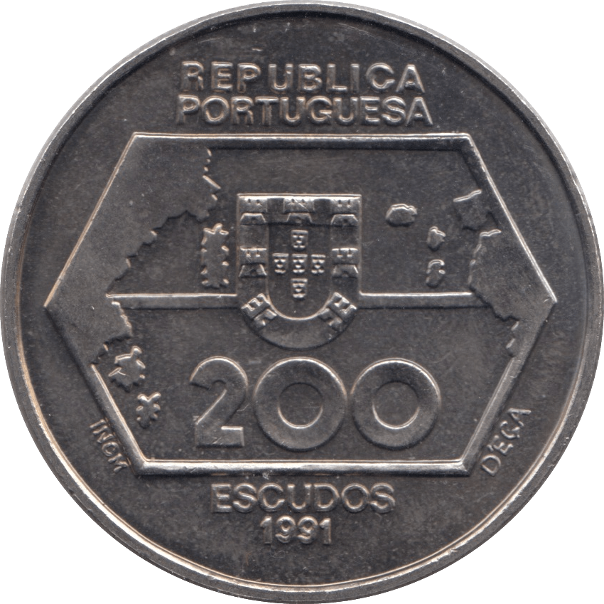 1991 200 ESCUDOS PORTUGAL - WORLD COINS - Cambridgeshire Coins