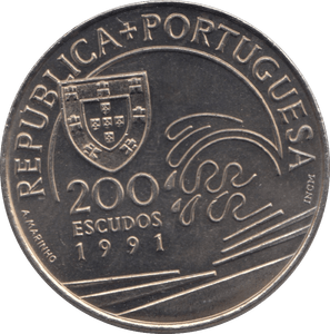 1991 200 ESCUDOS PORTUGAL - WORLD COINS - Cambridgeshire Coins