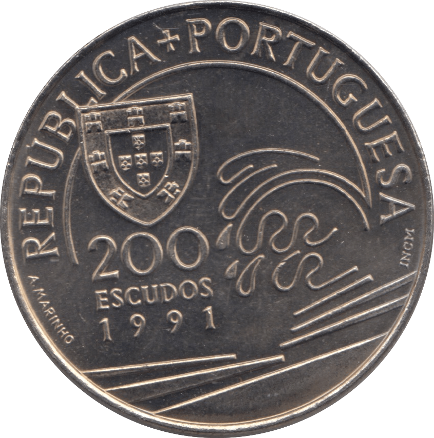 1991 200 ESCUDOS PORTUGAL - WORLD COINS - Cambridgeshire Coins
