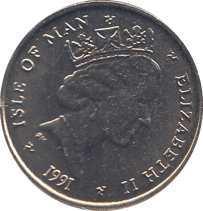 1991 5 PENCE ELLAN VANNIN ( BU ) - WORLD COINS - Cambridgeshire Coins