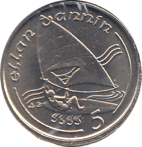 1991 5 PENCE ELLAN VANNIN ( BU ) - WORLD COINS - Cambridgeshire Coins