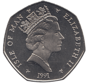 1991 50 PENCE ELLAN VANNIN ( BU ) - WORLD COINS - Cambridgeshire Coins