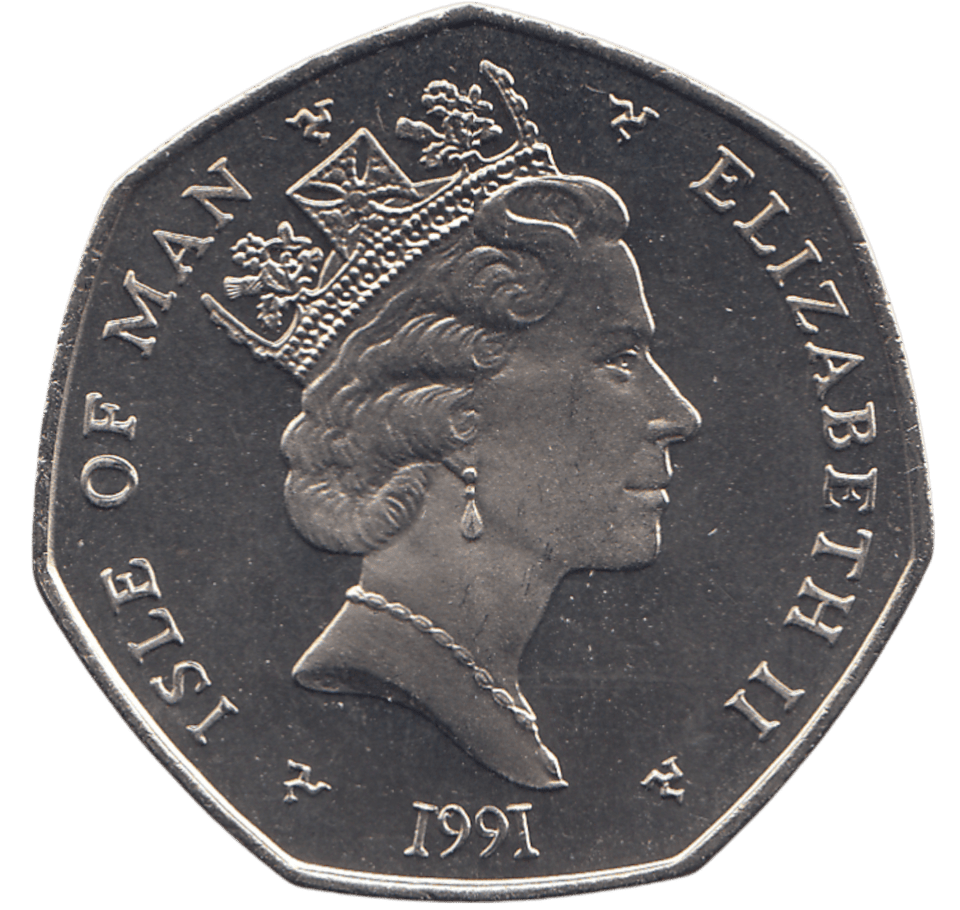 1991 50 PENCE ELLAN VANNIN ( BU ) - WORLD COINS - Cambridgeshire Coins