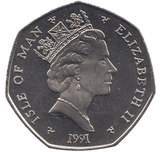 1991 50 PENCE ELLAN VANNIN ( BU ) - WORLD COINS - Cambridgeshire Coins