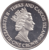 1991 CROWN 10TH WEDDING ANNIVERSARY TURKS AND CAICOS - SILVER WORLD COINS - Cambridgeshire Coins