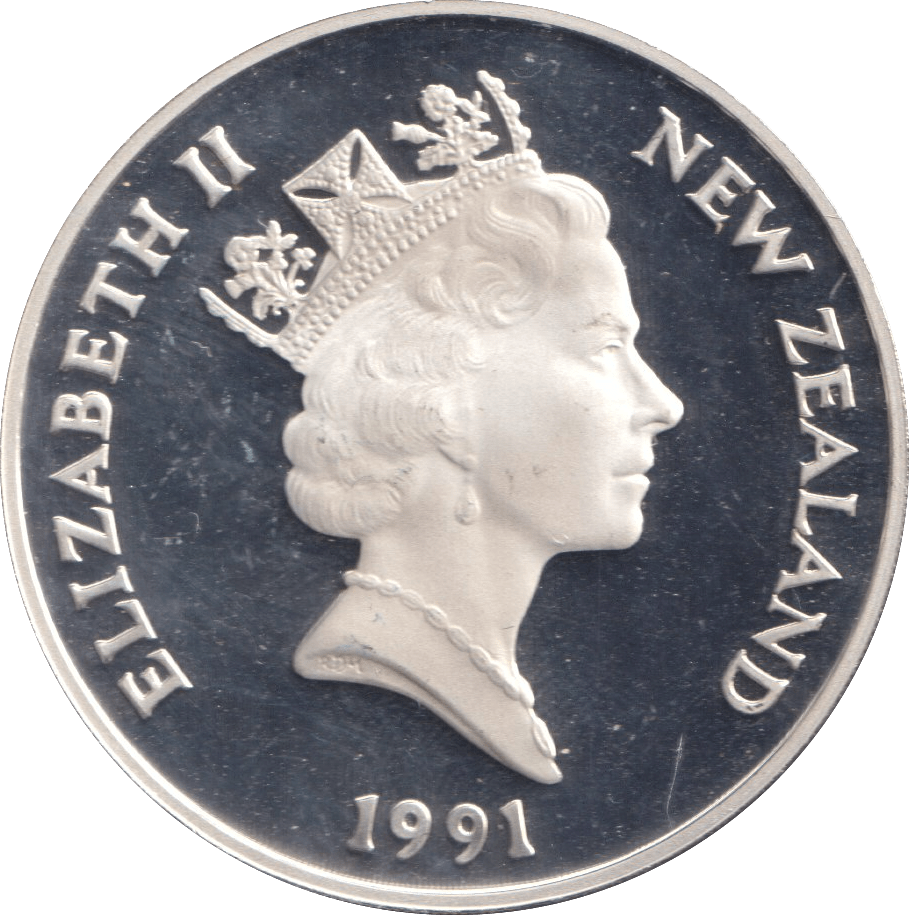 1991 FIVE DOLLARS SILVER PROOF NEW ZEALAND - SILVER WORLD COINS - Cambridgeshire Coins