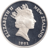 1991 FIVE DOLLARS SILVER PROOF NEW ZEALAND - SILVER WORLD COINS - Cambridgeshire Coins