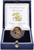 1991 GOLD PROOF HALF SOVEREIGN BOXED - GOLD PROOF HALF SOVEREIGNS - Cambridgeshire Coins