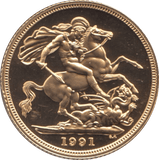 1991 GOLD SOVEREIGN ( PROOF ) - SOVEREIGN - Cambridgeshire Coins