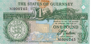 1991 GUERNSEY POUND BANKNOTE REF-1748 - WORLD BANKNOTES - Cambridgeshire Coins