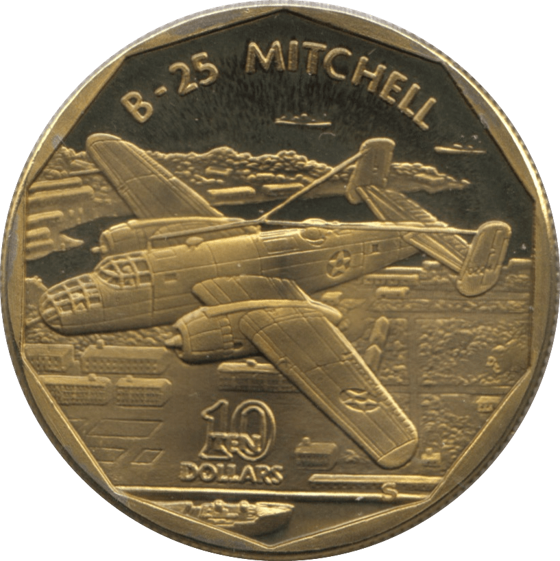 1991 MARSHALL ISLANDS $10 COMMEMORATIVE COIN B - 25 MITCHELL - WORLD COINS - Cambridgeshire Coins
