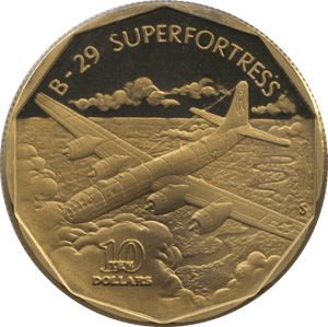 1991 MARSHALL ISLANDS $10 COMMEMORATIVE COIN B - 29 SUPERFORTRESS - WORLD COINS - Cambridgeshire Coins