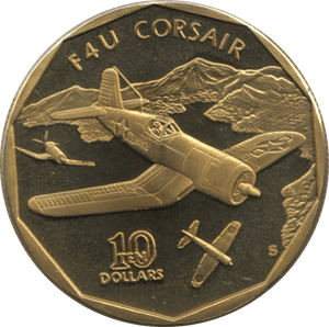 1991 MARSHALL ISLANDS $10 COMMEMORATIVE COIN F4U CORSAIR - WORLD COINS - Cambridgeshire Coins
