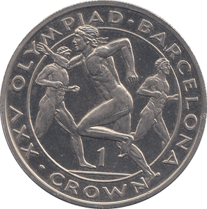 1991 ONE CROWN BARCELONA OLYMPICS ( BU ) - WORLD COINS - Cambridgeshire Coins