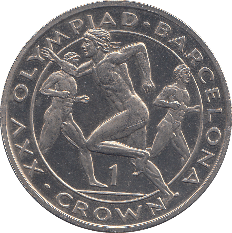 1991 ONE CROWN BARCELONA OLYMPICS ( BU ) - WORLD COINS - Cambridgeshire Coins