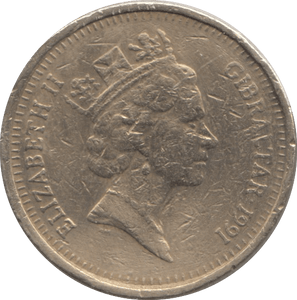 1991 ONE POUND GIBRALTAR - WORLD COINS - Cambridgeshire Coins