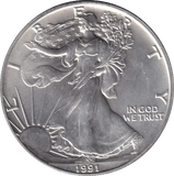 1991 SILVER LIBERTY DOLLAR USA - SILVER WORLD COINS - Cambridgeshire Coins