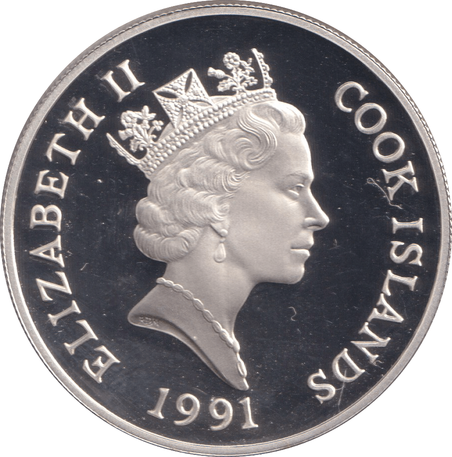 1991 SILVER PROOF 50 DOLLARS COOK ISLANDS - SILVER WORLD COINS - Cambridgeshire Coins