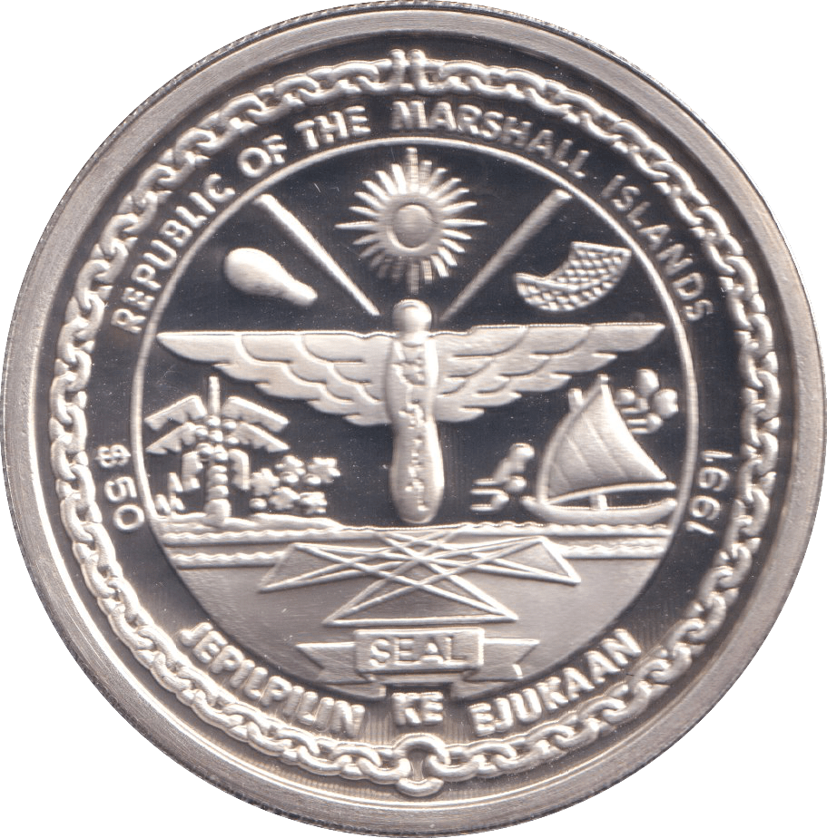 1991 SILVER PROOF FIFTY DOLLARS IL 2 SHTURMOVIK - SILVER WORLD COINS - Cambridgeshire Coins