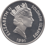 1991 SILVER PROOF ONE DOLLAR PEARL HARBOUR SOLOMON ISLANDS - SILVER WORLD COINS - Cambridgeshire Coins