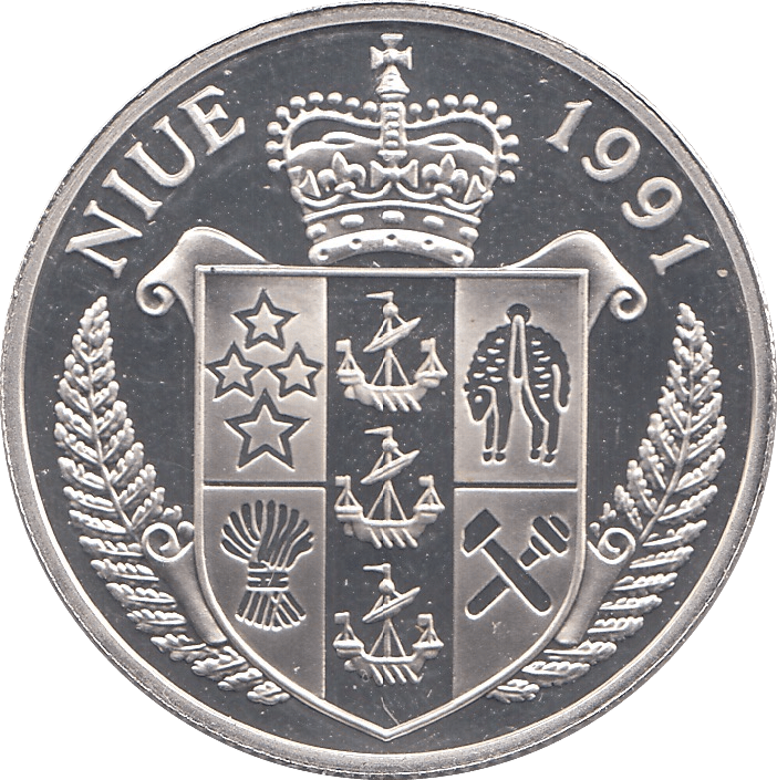 1991 SILVER PROOF TEN DOLLARS 925 SILVER NIUE ISLANDS - SILVER WORLD COINS - Cambridgeshire Coins