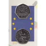 1992 1993 EUROPE BRILLIANT UNCIRCULATED 50P COINS 2 COIN PACK EEC COUNCIL RARE - 50p BU Pack - Cambridgeshire Coins