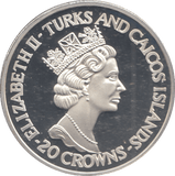 1992 20 CROWNS 40TH ANNIVERSARY OF THE ACCESSION SILVER PROOF - WORLD COINS - Cambridgeshire Coins