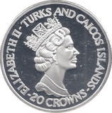 1992 20 CROWNS 40TH ANNIVERSARY OF THE ACCESSION SILVER PROOF - WORLD COINS - Cambridgeshire Coins