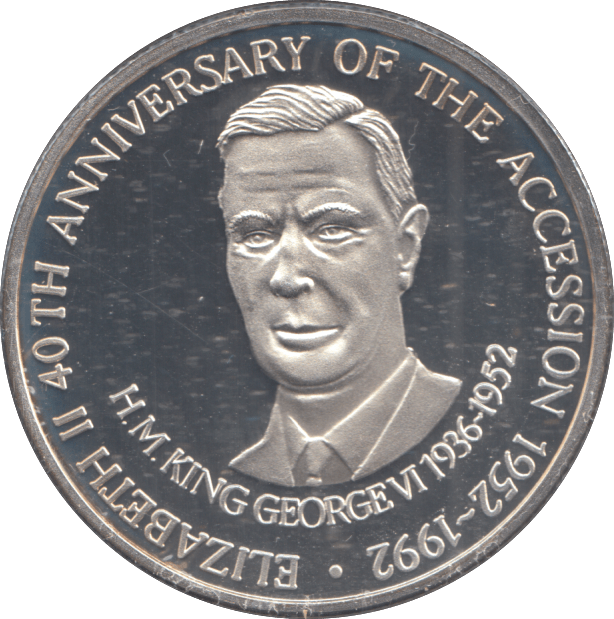 1992 20 CROWNS 40TH ANNIVERSARY OF THE ACCESSION SILVER PROOF - WORLD COINS - Cambridgeshire Coins