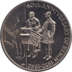 1992 FIFTY PENCE 40TH ANNIVERSARY OF REIGN - WORLD COINS - Cambridgeshire Coins