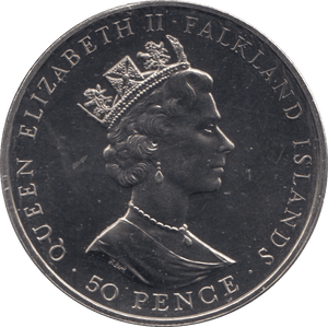 1992 FIFTY PENCE FALKLAND ISLANDS F591 - WORLD COINS - Cambridgeshire Coins